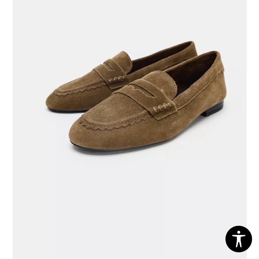 Zara brown split Suede Loafers NWT ladies size 11